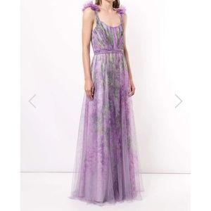 NWT Marchesa Notte Printed Tulle With Drape size 2